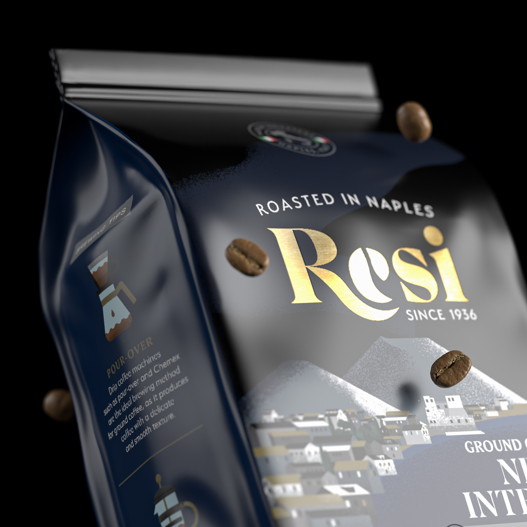 具有奢華感的RESI咖啡包裝設(shè)計(圖4)