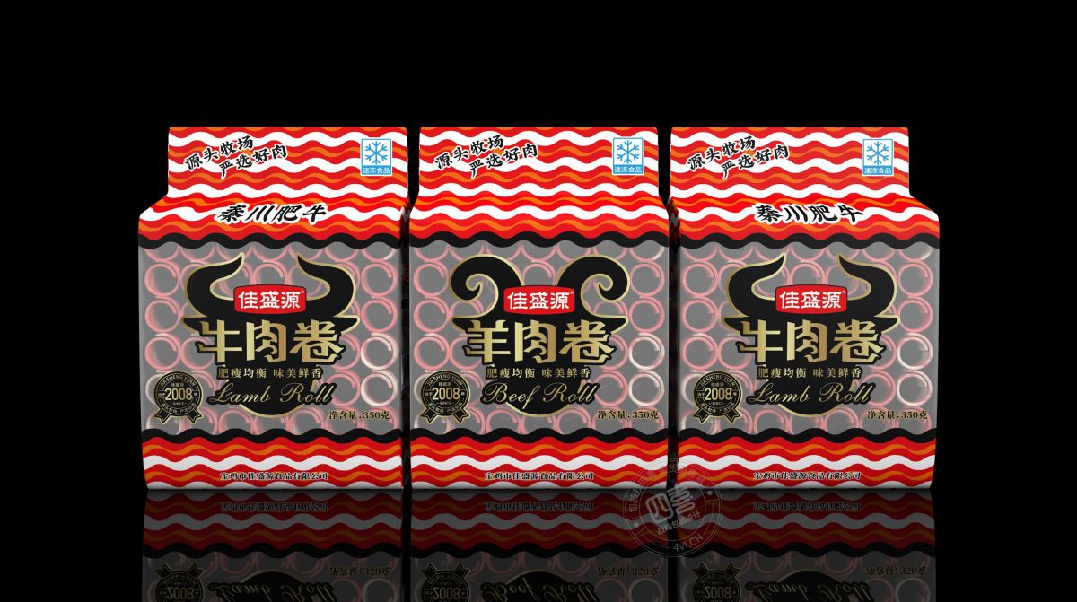 吸引更多目光的牛羊肉卷包裝設計(圖1)