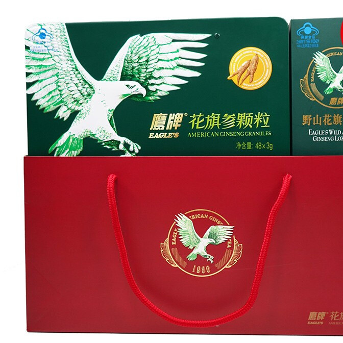 HAWKS 鷹牌 無糖花旗參茶 3g*48袋 禮盒裝保健產(chǎn)品包裝創(chuàng)意設(shè)計(jì)欣賞(圖3)